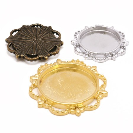 Design meal plate lily frame rhodium color