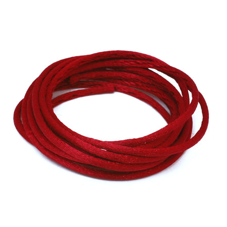 French satin cord cherry red