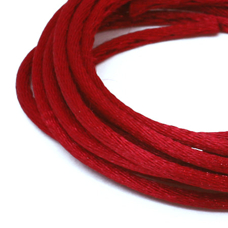 French satin cord cherry red