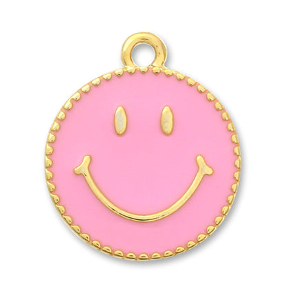 Charm initial plate smile pink/G