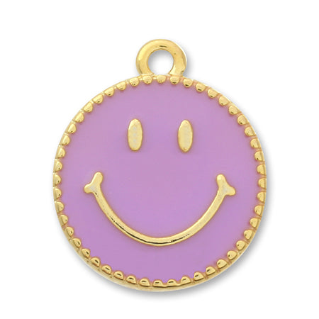 Charm initial plate smile purple/G