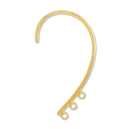 Ear hook with 3 hooks gold