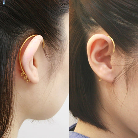 Ear hook with 3 hooks gold