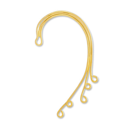 Ear hook wire with 5 hooks gold