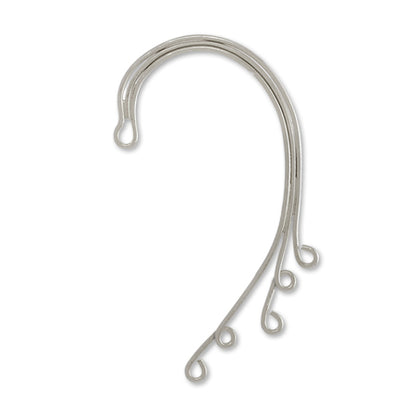 Ear hook wire with 5 hooks rhodium color