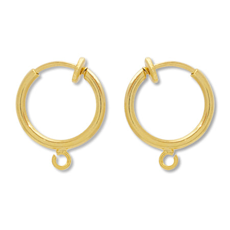 Earrings with hoop ring gold