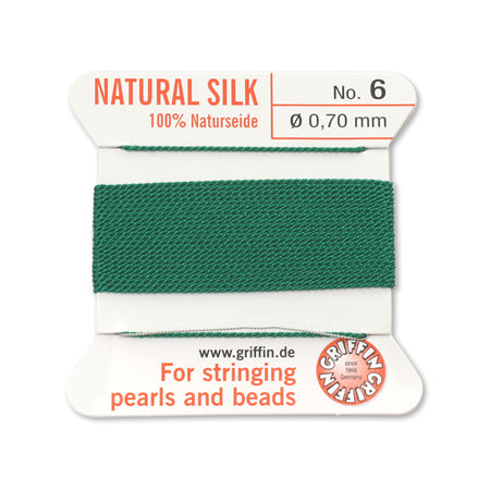 Silk bead cord green