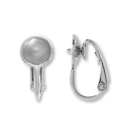 Earrings with spring type cores, rhodium color