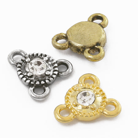 Design connector with round stone crystal/G