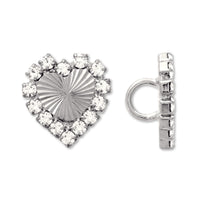 Button Wave Cut Heart Crystal/RC [Outlet]