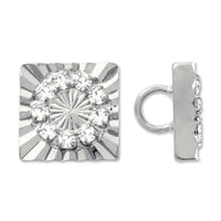 Button Wave Cut Square Crystal/RC [Outlet]