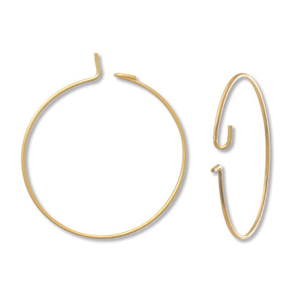 Earrings wire hoop No.4 rhodium color