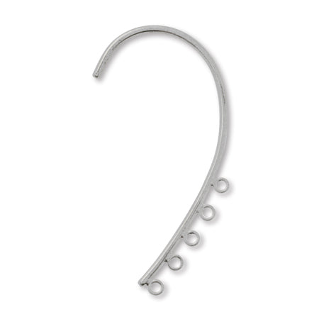 Ear hook with 5 hooks rhodium color