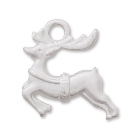 Charm gallop reindeer matte silver