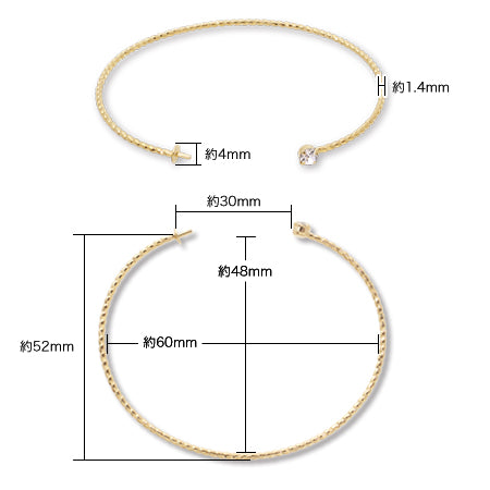 Pattern line bangle, one side core, gold