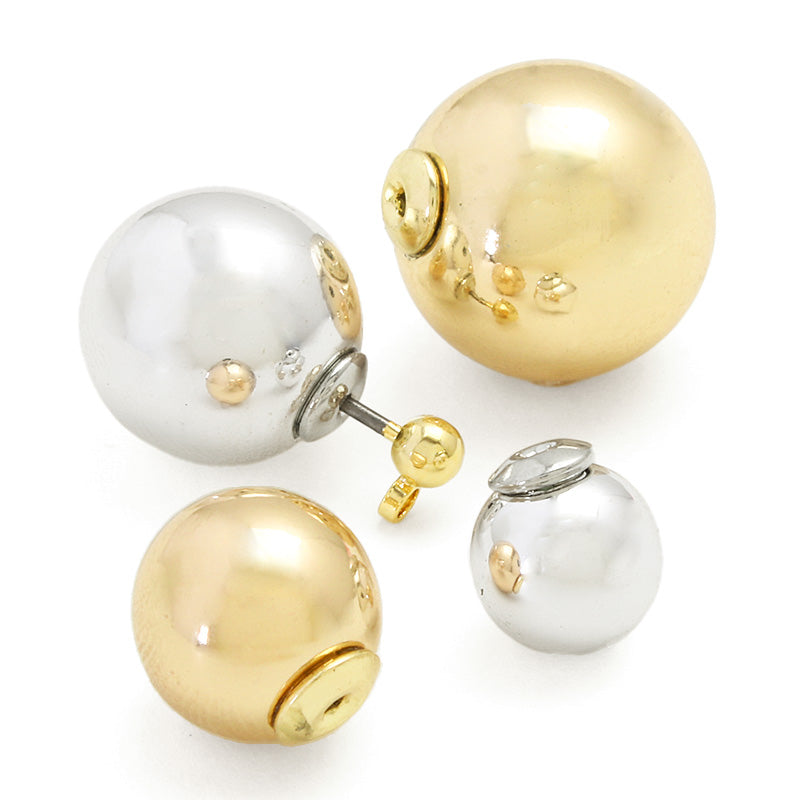Resin pearl catch metallic silver
