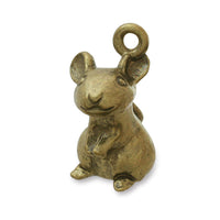 Domestic cast charm Mouse Gold Sumi