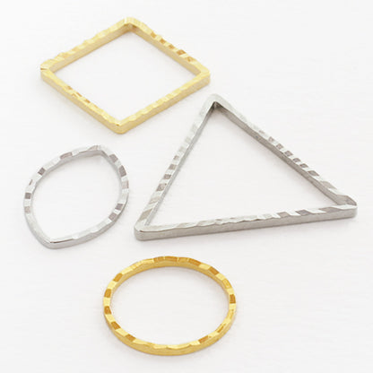 Hiki monorring sparkle triangle gold