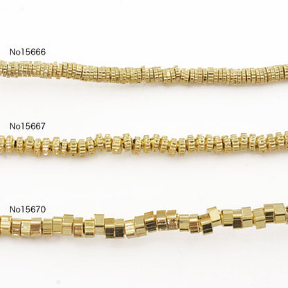 Metal beads No.15670 Soft gold