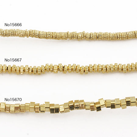 Metal beads No.15666 Gold