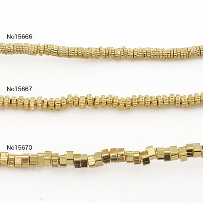 Metal beads No.15666 Gold