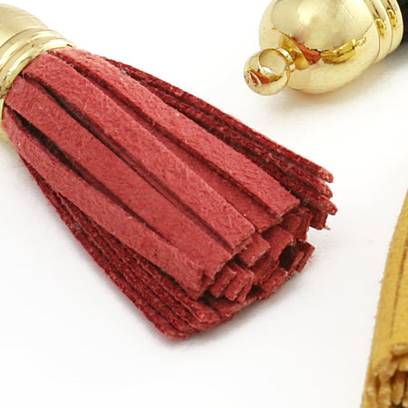 Tassel suede small with metal fittings red