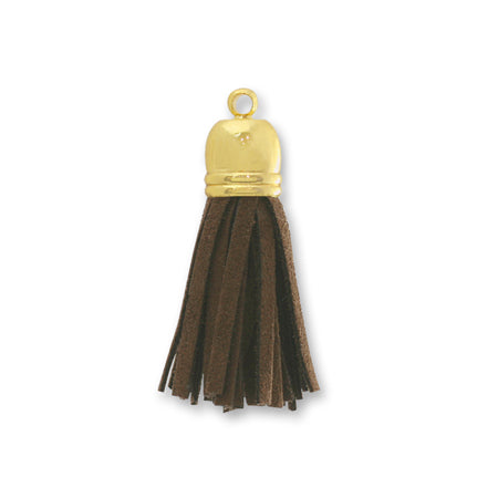 Small tassel suede with metal fittings brown