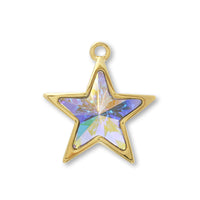 Charm #4745 Star 1 ring Crystal AB/G