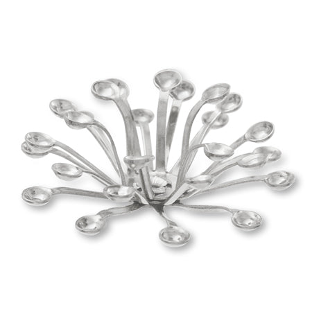 Metal flower core approximately 24mm rhodium color