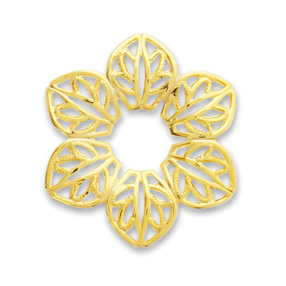 Sukasi parts flower six petals approx. 23mm gold