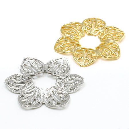 Sukasi parts flower six petals approx. 23mm gold