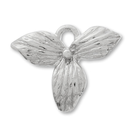 Charm Botanical 3 petals rhodium color