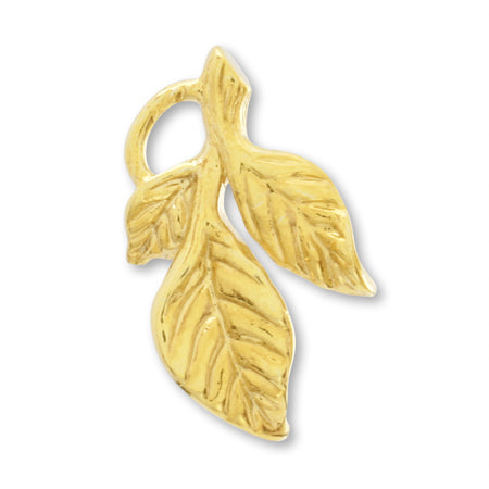 Charm Botanical Leaf 13×7.5mm Gold