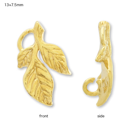 Charm Botanical Leaf 13×7.5mm Gold