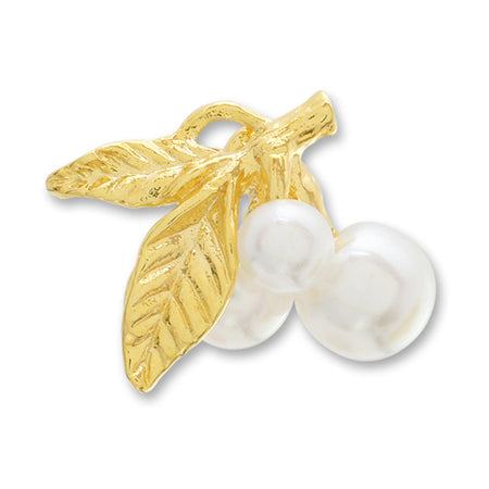 Charm bottanical leaf pearl with right gold