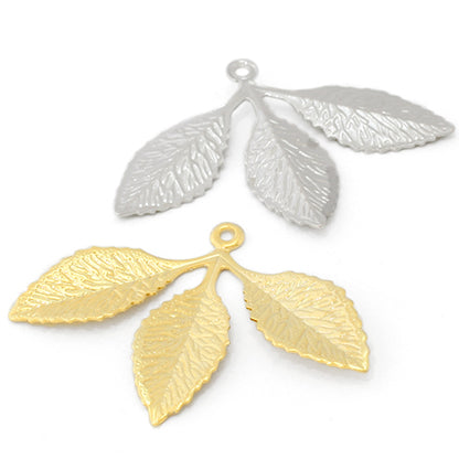 Metal parts Leaf trefoil rhodium color