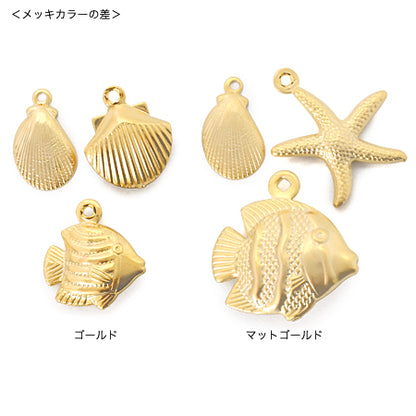 Brass press charm tropical fish size gold [Outlet]