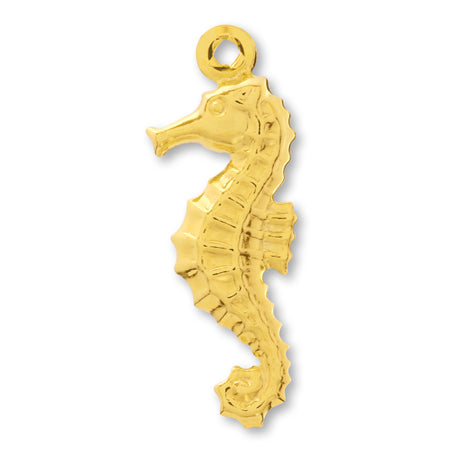 Brass press charm seahorse gold