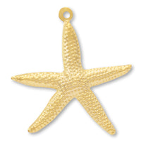 Brass press charm starfish 2 matte gold