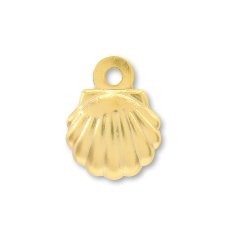Brass press charm shell 2 matte gold