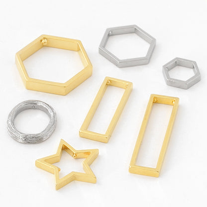 Cast parts frame hexagon gold