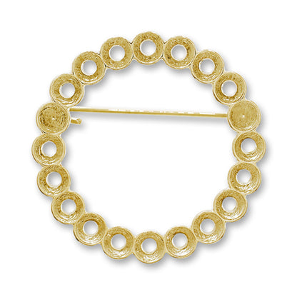 Broach empty frame circle No.1 gold