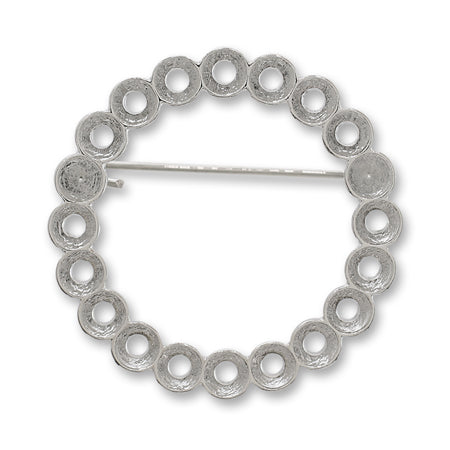 Broach empty frame circle No.1 Rhodium color