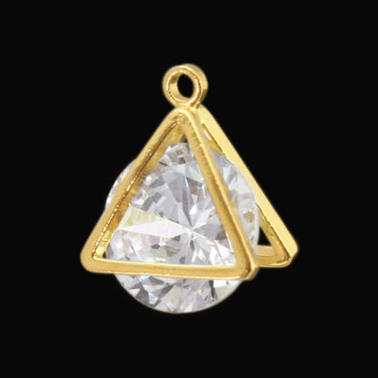 Charm Zirconia Triangle Frame Gold