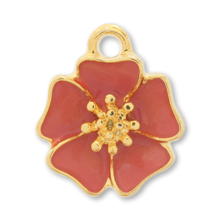 Charm Flower Rosa with Epo Red/G