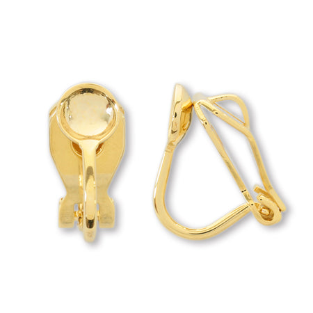 Earrings triangular spring type with bowl lining gold