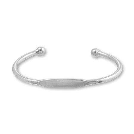 Bangle center flat rhodium color