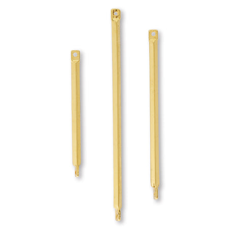 Metal stick right angle 2 rings gold