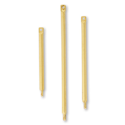 Metal stick right angle 2 rings gold