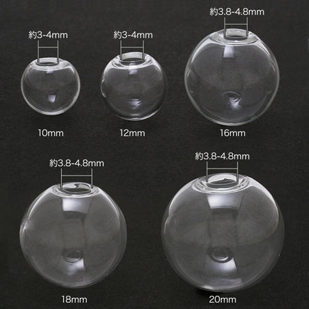 ☆10㎝☆球体ガラスドーム（木製台座）4個セット ハンドメイド資材 送料無料
